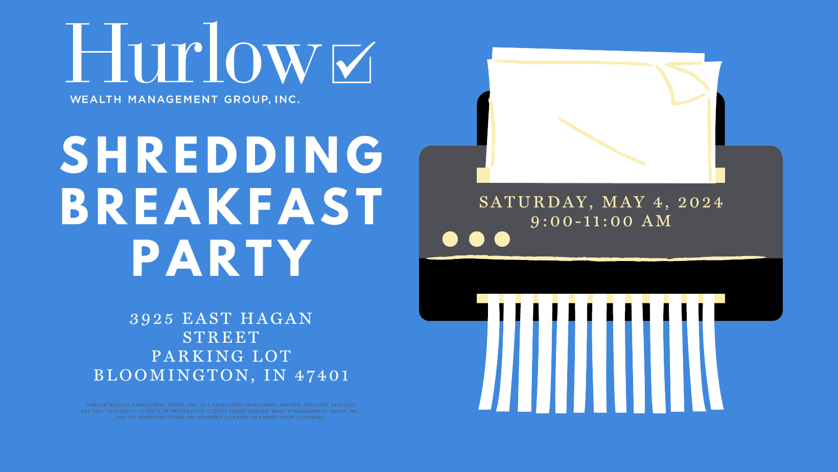 Event Promo Photo For HURLOW WEALTH - SHREDDING BREAKFAST PARTY